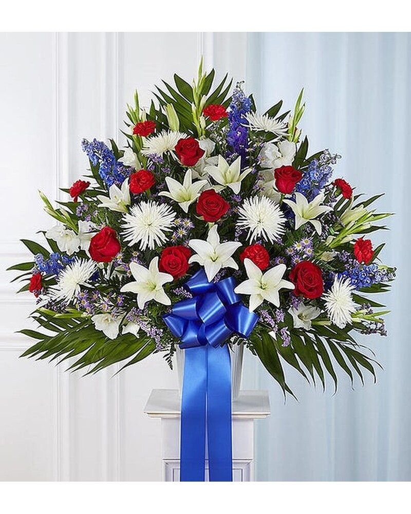 Red, deals White and Blue Wall Floral Arrangement