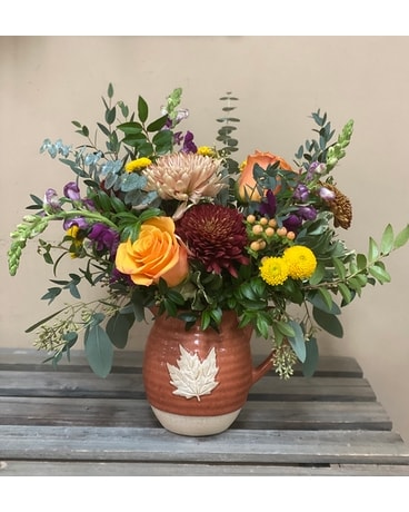 Blushing Fall Flower Arrangement