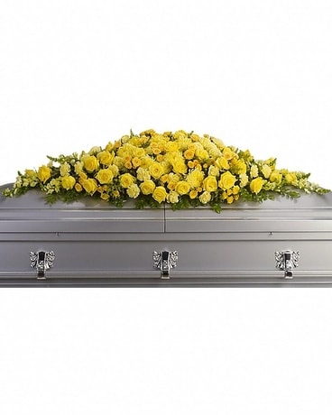 Golden Garden Casket Spray Flower Arrangement