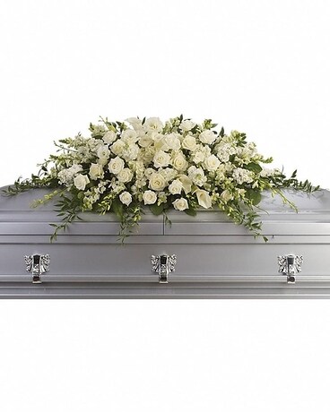 Purity and Peace Casket Spray Flower Arrangement