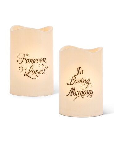 LED Lighted memorial candles 2 assorted Custom product