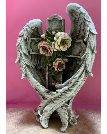 Flowered Cross in Angel Wings Custom product