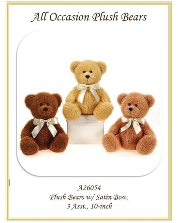 Plush Bears 3 Asst. Gifts