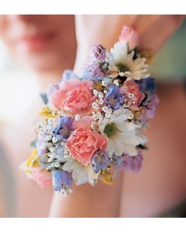 Spring Sensation Wristlet Flower Arrangement