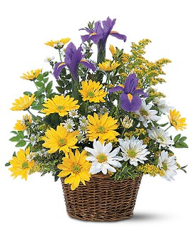 Spring mix basket Flower Arrangement