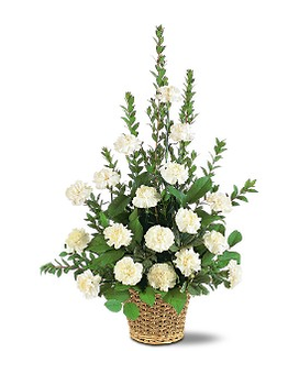 White carnation basket bouquet Flower Arrangement