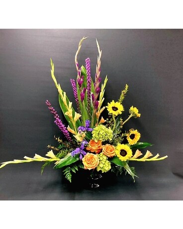 Serene Sunflowers Funeral Arrangement