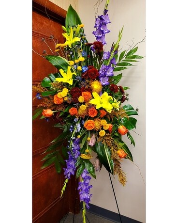 Colors of the Rainbow Funeral Arrangement