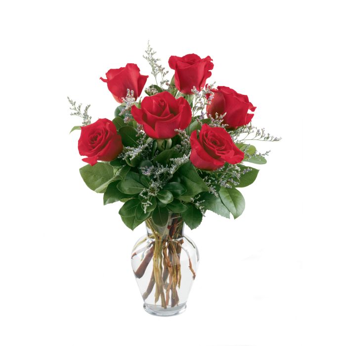 Half Dozen Roses Flower Arrangement