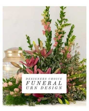 Designer's Choice - Urn Arrangement Funeral Arrangement