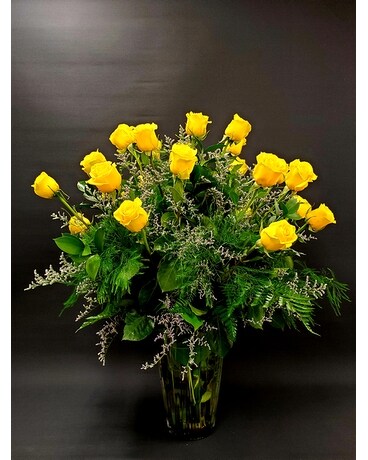 Premium Yellow Roses Flower Arrangement