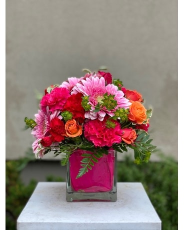Pink Cube Flower Arrangement