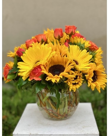 Sunflower Bowl Flower Arrangement