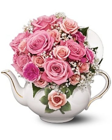 Teleflora's Capodimonte Teapot Bouquet Flower Arrangement