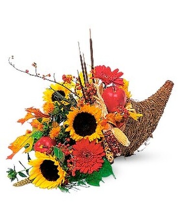 Autumn Cornucopia Flower Arrangement