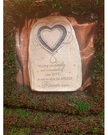 Stone with heart Flower Arrangement