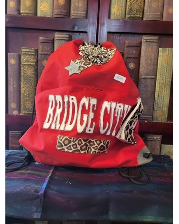 Decorative Bridge City draw string backpack Custom product