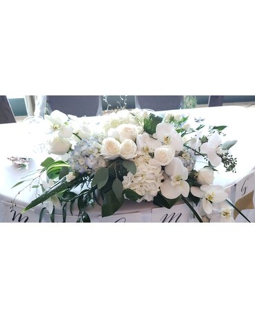 Orchids and Roses Head Table Centerpiece Flower Arrangement