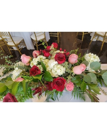 Summer Chic Head Table Centerpiece Flower Arrangement