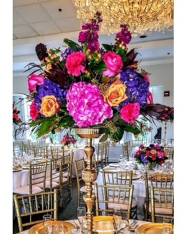 Bejeweled Glam Table Centerpiece Flower Arrangement