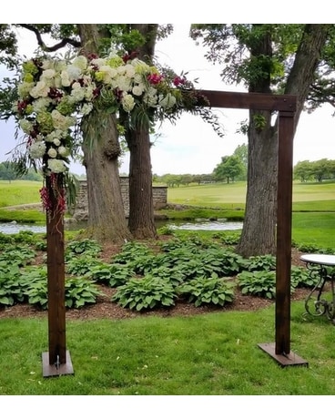 Fuchsia and White Arch Flower Arrangement