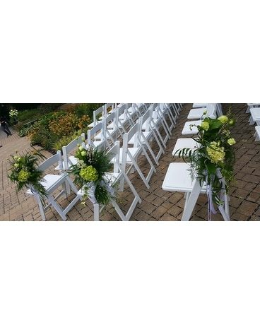 Green Hydrangea Pew Arrangement Flower Arrangement