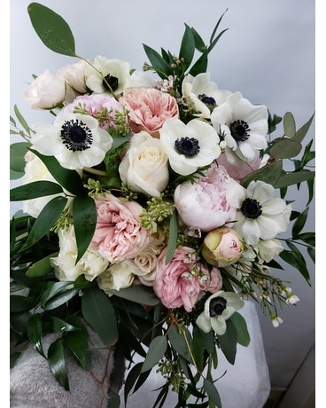 Springtime Ranunculus and Peonies Handtied Bouquet Flower Arrangement