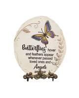 Butterfly "Hover" Stone size,  inches height and  inches wide.