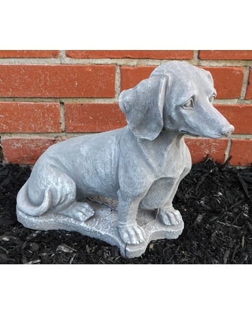 Concrete Dachshund Flower Arrangement