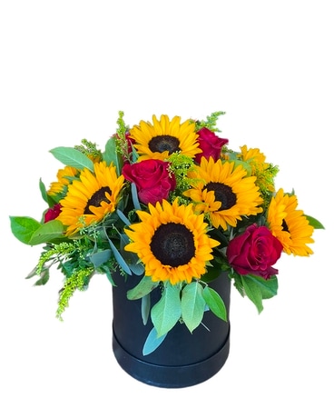 Sunflower & Red Roses Flower Arrangement