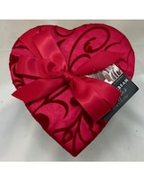 5.5 oz Fabric Heart assorted whipping cream truffles size,  inches height and  inches wide.