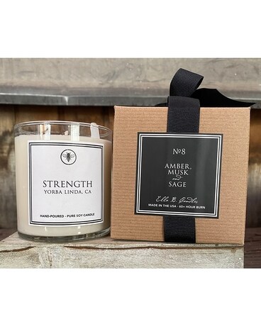 Strength Candle Flower Arrangement