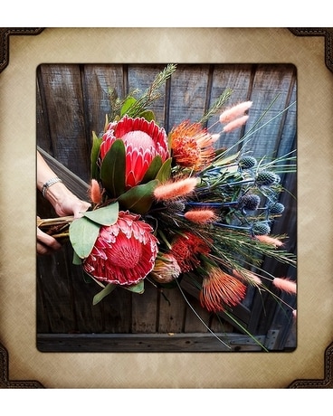 Tropical Boho Wrapped Bouquet Flower Arrangement