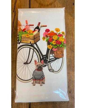 Charcuterie Bike Kitchen Towel Flower Arrangement