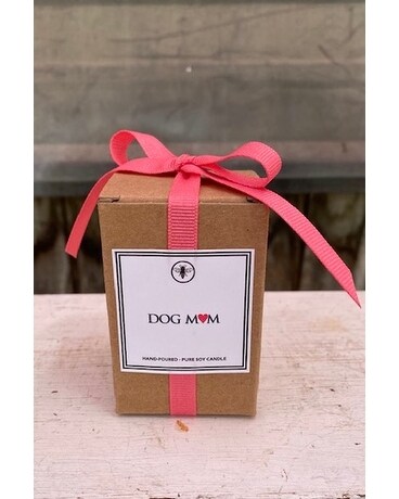 Dog Mom Tea Light Candle Flower Arrangement