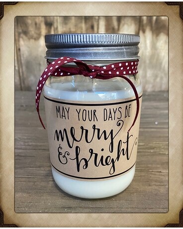 Merry & Bright Candle Flower Arrangement