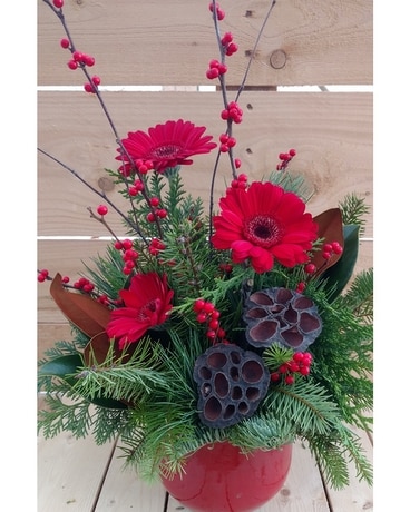 Happy Holidays Flower Arrangement
