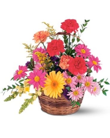 Vibrant Basket Arrangement Flower Arrangement