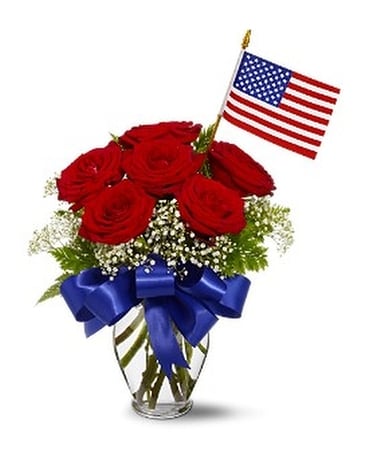 Star Spangled Roses Bouquet Flower Arrangement