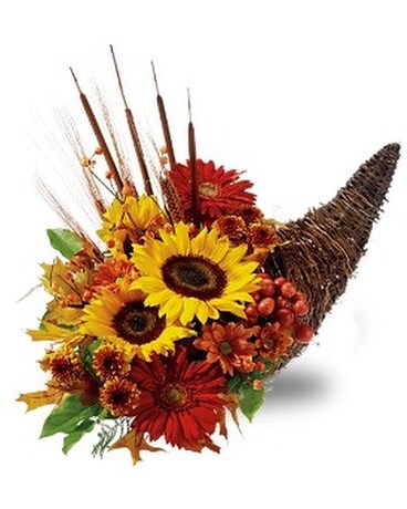 Country Cornucopia Flower Arrangement