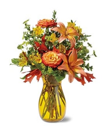 Golden Autumn Flower Arrangement