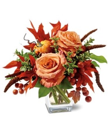 Petals and Pumpkin Flower Arrangement