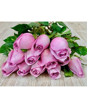 Flowers N' Designs -Dozen Purple  Roses Flowers