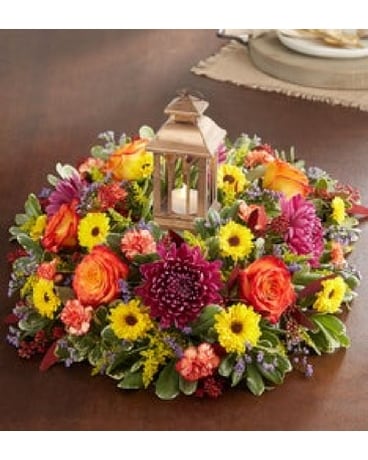Brilliant Autumn Centerpiece Flower Arrangement
