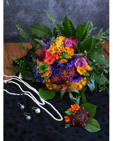 Citrine and Sapphire Flower Arrangement