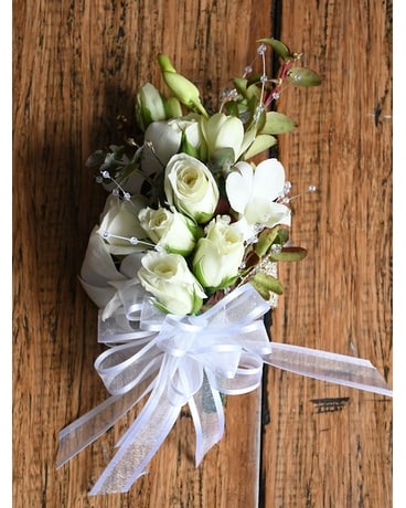 White Whisper Corsage Flower Arrangement