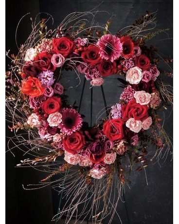Red Remembrance Wreath Flower Arrangement