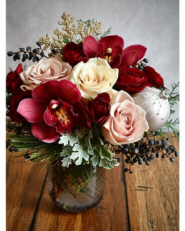 Ruby Glow Flower Arrangement