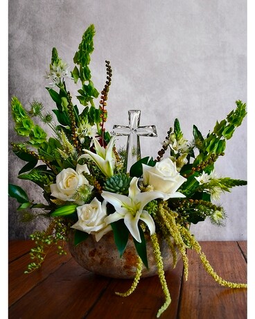 Keepsake Cross Flower Arrangement