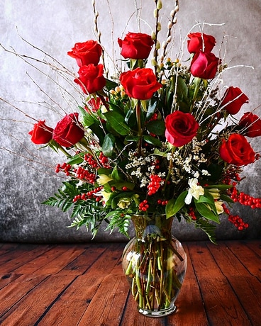 A Christmas Dozen Flower Arrangement